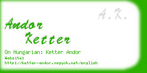 andor ketter business card